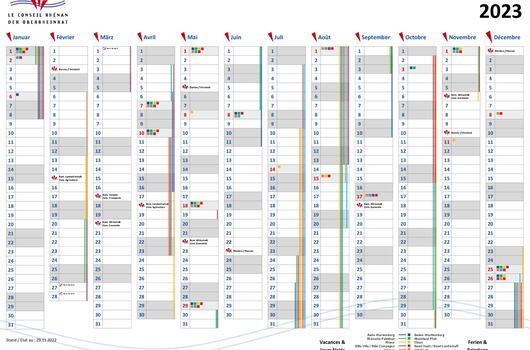 2023 | Calendrier des vacances et jours fériés dans le Rhin supérieur