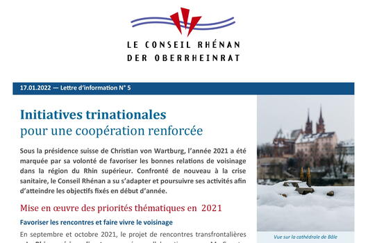 Extrait de la 5ème Lettre d'information du Conseil Rhénan (17.01.2022)