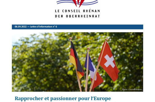 Extrait de la 6ème Lettre d'information du Conseil Rhénan (06.09.2022)