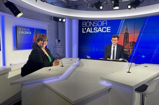 Brigitte Torloting, Présidente du Conseil Rhénan 2023, en interview avec BFM Alsace (02.02.23)